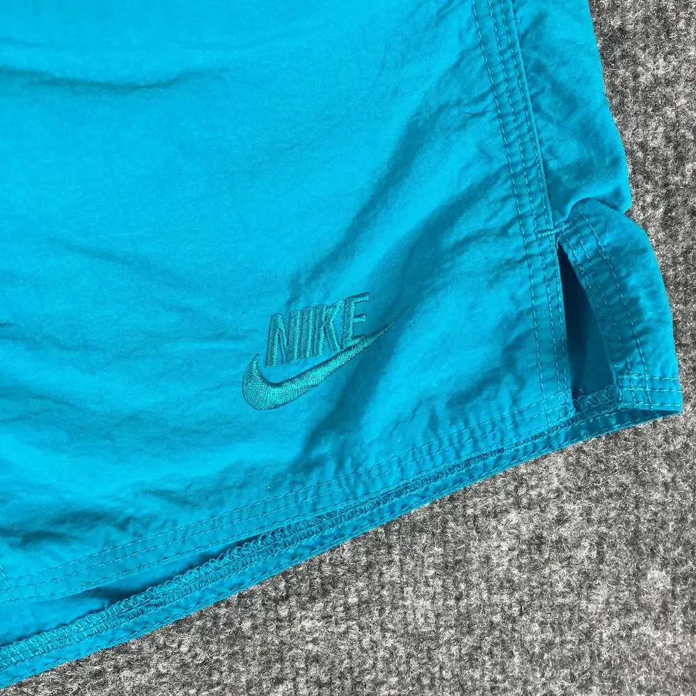 Nike Swim Trunks Mens M Teal Blue Lined Quick Dry Nylon Drawstring‎ Swim Shorts
